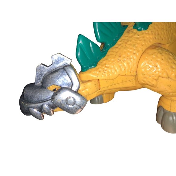 Fisher-Price Imaginext Yellow Green Stegosaurus Dinosaur 2011 Mattel 14.5" Long - Picture 12 of 16